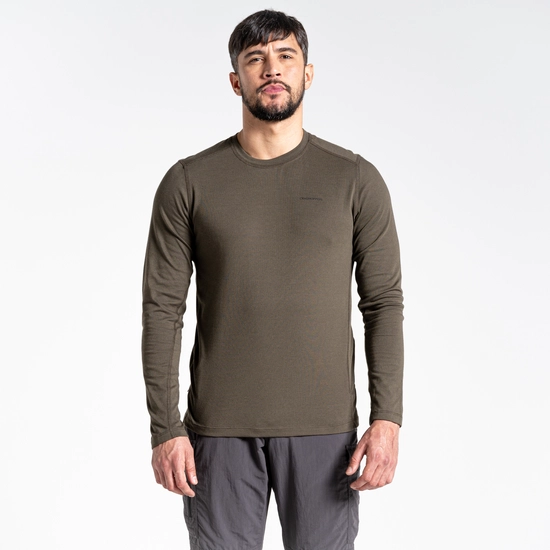 Men's NosiLife Talen Long Sleeved T-Shirt | Woodland Green