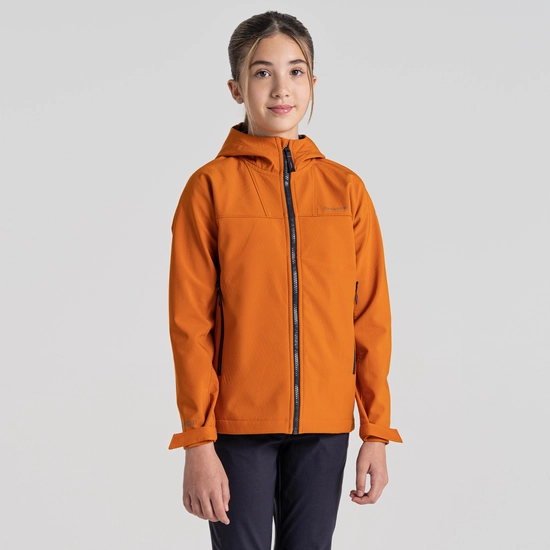 Kid's Landon Softshell Hooded Jacket | Canyon Orange