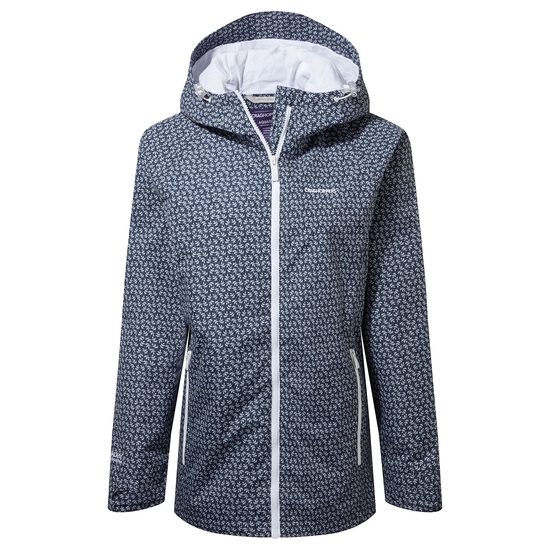 Women's Waterproof Laurel Jacket | Blue Navy Print