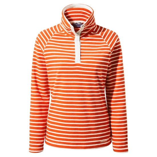 Women's Ella Overhead Fleece | Blood Orange Stripe