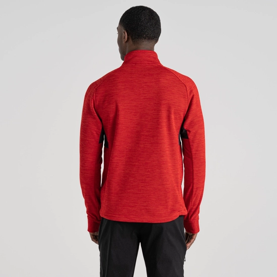 Men's Tarbert Half Zip Fleece | Chili Red / Black Pepper