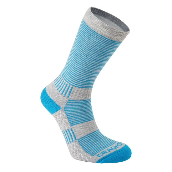 Women's Heat Regulating Travel Sock | Aegean Blue / Dove Grey
