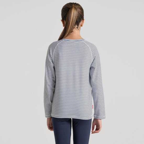 Kid's Nosilife Paola Long Sleeved T-Shirt | Blue Navy Stripe