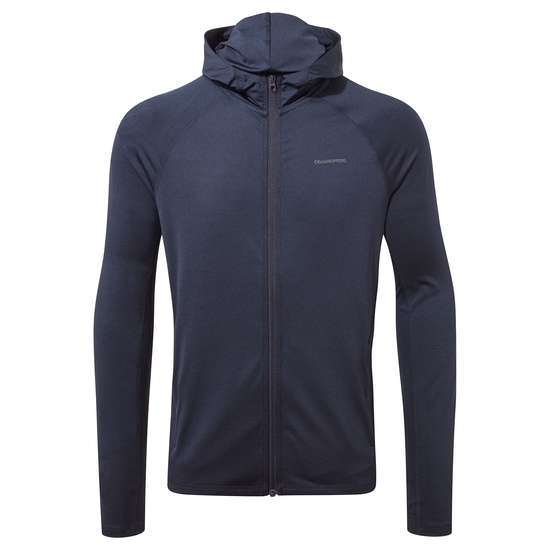 Men's HeiQ Viroblock Hooded Jacket | Blue Navy Marl