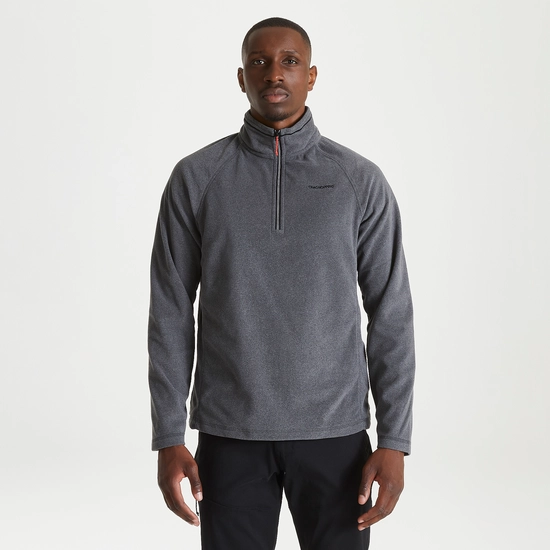 Men's Corey Half Zip Fleece | Black Pepper Marl