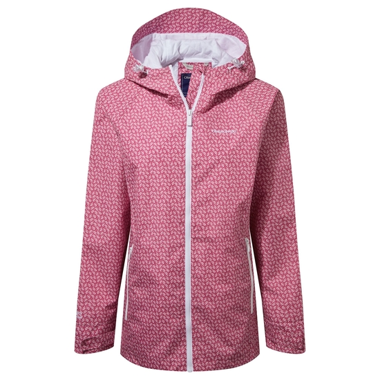 Women's Waterproof Laurel Jacket | Raspberry Print