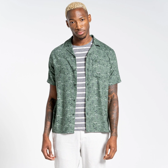 Men's Nosibotanical Hula Short Sleeved Shirt | Spruce Green Print