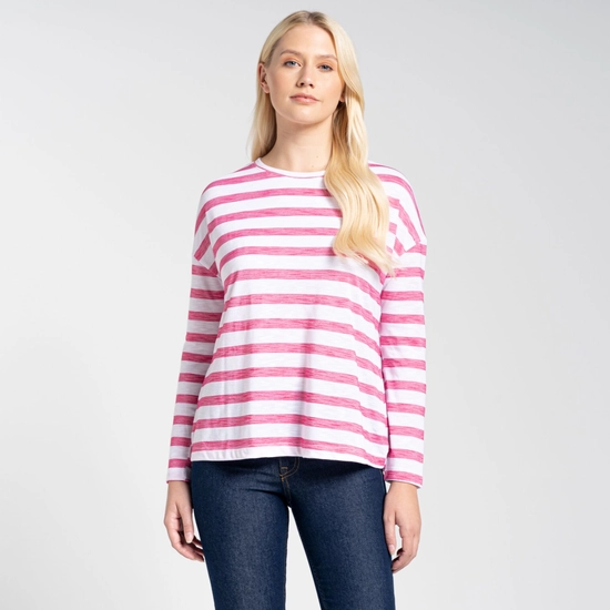 Women's Nosilife Cora Long Sleeved Top | Orchid Flower Stripe