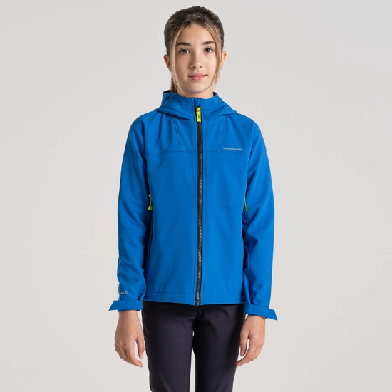Kid's Landon Softshell Hooded Jacket | Bolt Blue
