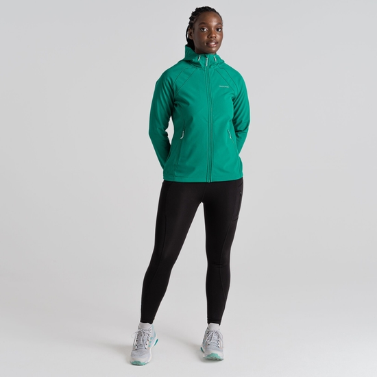 Women's Karina Softshell Hooded Jacket | Mystic Green