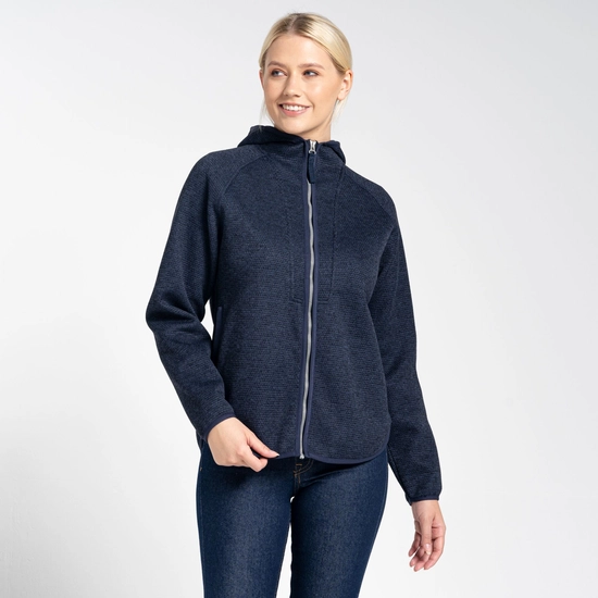 Women's Elena Hooded Fleece Jacket | Blue Navy Marl