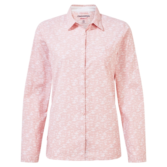 Women's Nosilife Callo Long Sleeved Shirt | Pink Clay Print