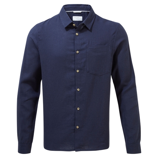 Men's Nosibotanical Lagarto Long Sleeved Shirt | Blue Navy