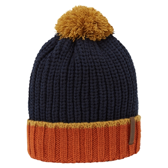 Kid's Burrow Beanie | Blue Navy / Potters Clay