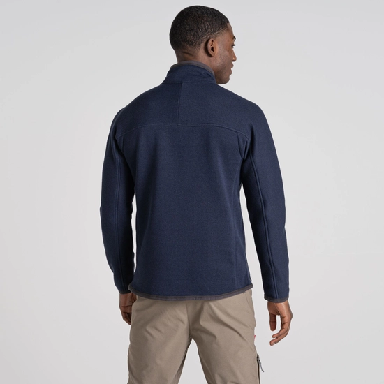 Men's Torney Half Zip Fleece | Blue Navy Marl / Quartz Grey