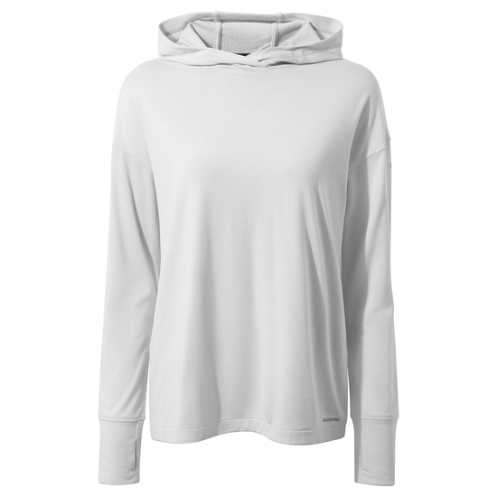 Women's Serrow Hooded Long Sleeved Top | Silver Cloud Marl