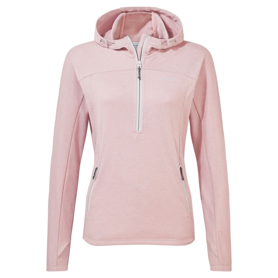 Women's Dynamic Hooded Half Zip Top | Pink Clay Marl