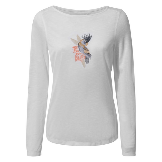 Women's NosiLife Erin Long Sleeved Top | Optic White Slub