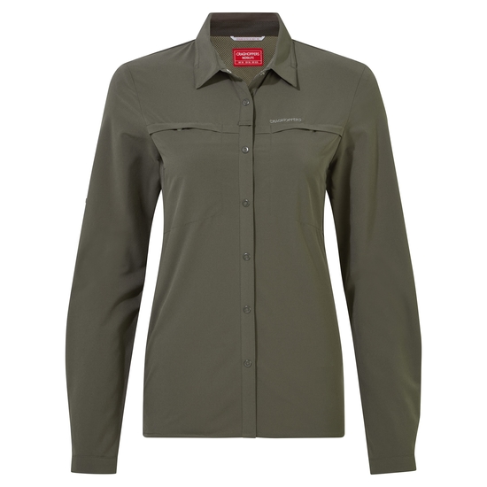 Women's Nosilife Pro IV Long Sleeved Shirt | Mid Khaki