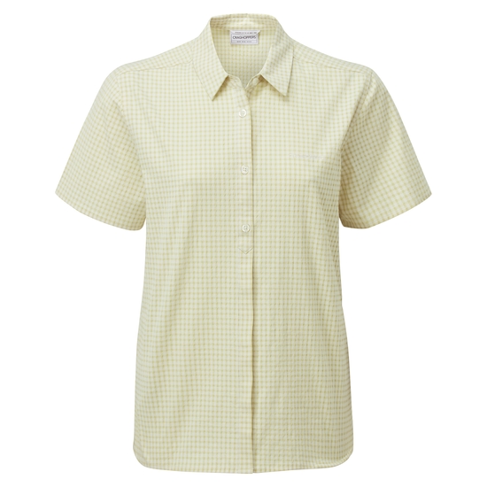 Nasima Short Sleeved Shirt | Flax Yellow Check