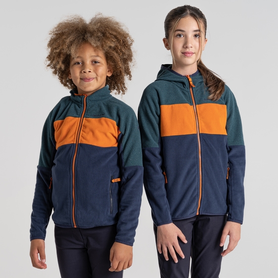Kid's Linden Hooded Fleece Jacket | Blue Navy / Dark Aegean Blue