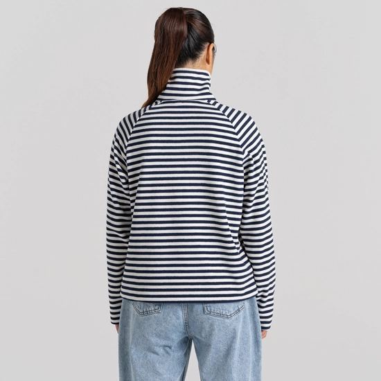 Women's Melina Half Zip Fleece | Blue Navy Stripe