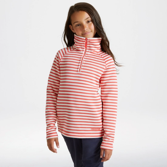 Kids's Manuela Half Zip | Watermelon Stripe