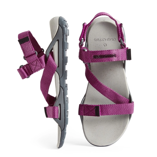 Women's Lady Locke Sandals | Charcoal / Raspberry