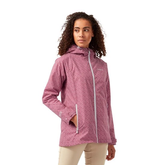 Women's Waterproof Laurel Jacket | Raspberry Print