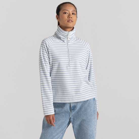 Women's Melina Half Zip Fleece | Autumn Mist Stripe