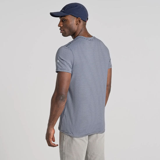 Men's Nosilife Ina Short Sleeved T-Shirt | Blue Navy Stripe
