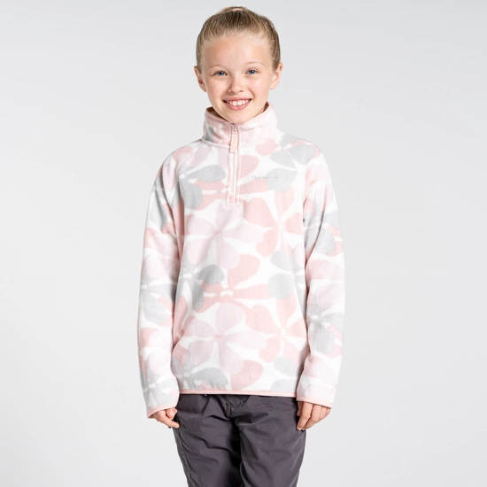 Kids' Gabriel Half Zip Fleece | Pink Clay Print