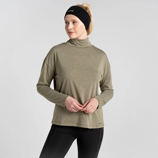 Women's Meridan Long Sleeved Top | Wild Olive Marl