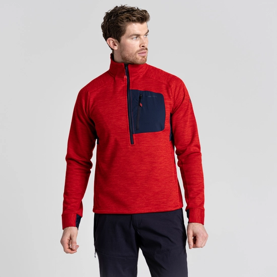 Men's Tarbert Half Zip Fleece | Chili Red