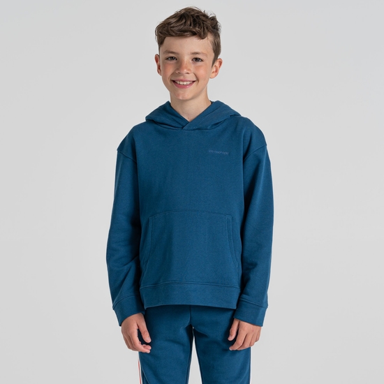 Kid's Nosilife Baylor Hooded Top | Poseidon Blue
