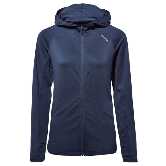 Women's HeiQ Viroblock Hooded Jacket | Blue Navy Marl