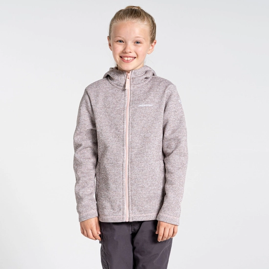 Kids' Shiloh Hooded Fleece Jacket | Pink Clay Marl