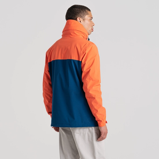Waterproof Anderson Cagoule | Neon Coral / Poseidon Blue