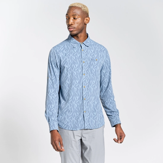 Men's Nosilife Pinyon Long Sleeved Shirt | Salton Blue Print
