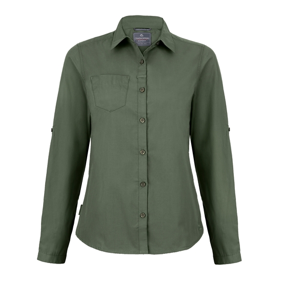 Women's Expert Kiwi Long Sleeved Shirt | Dark Cedar Green