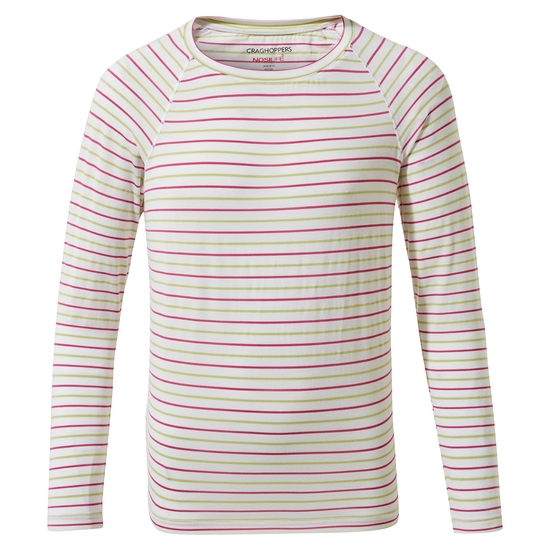 Kid's Nosilife Paola Long Sleeved T-Shirt | Raspberry / Lime Sorbet Stripe