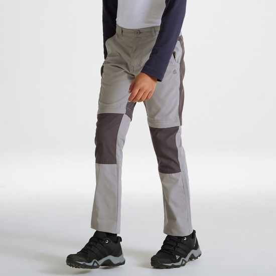 Kid's Kiwi Cargo Convertible Trousers | Cement