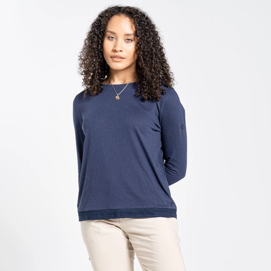 Women's Nosibotanical Magnolia Long Sleeved Top | Blue Navy