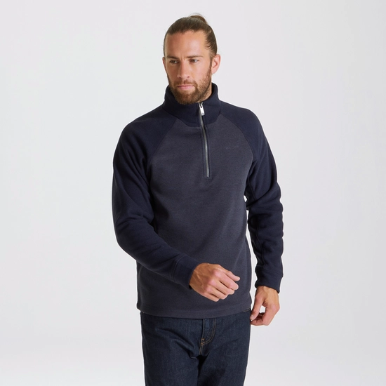 Barker Half Zip | Steel Blue Marl