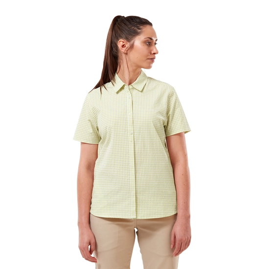 Nasima Short Sleeved Shirt | Flax Yellow Check
