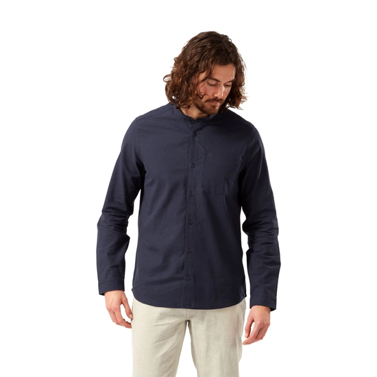 Men's NosiBotanical Hartford Long Sleeved Shirt | Blue Navy