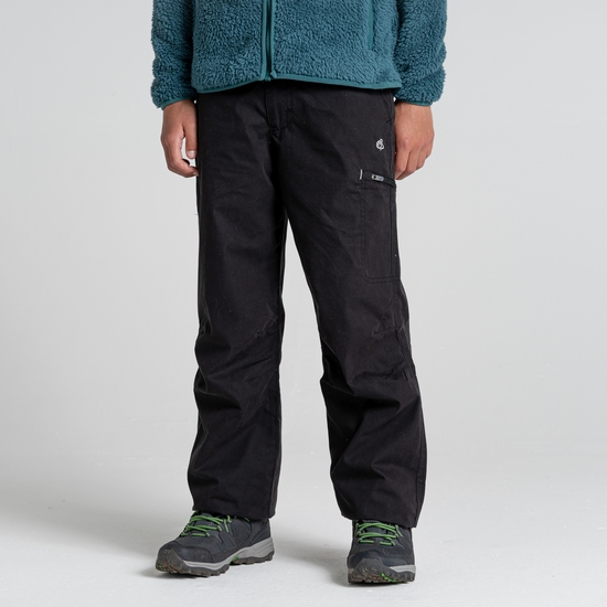 Kid's Winter Lined Kiwi Cargo Trousers | Black