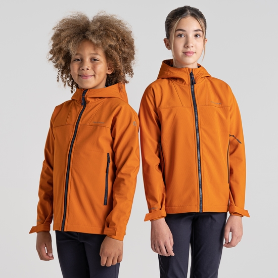 Kid's Landon Softshell Hooded Jacket | Canyon Orange