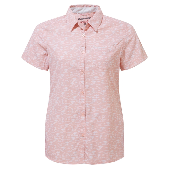 Women's Nosilife Tillia Short Sleeved Shirt | Pink Clay Print