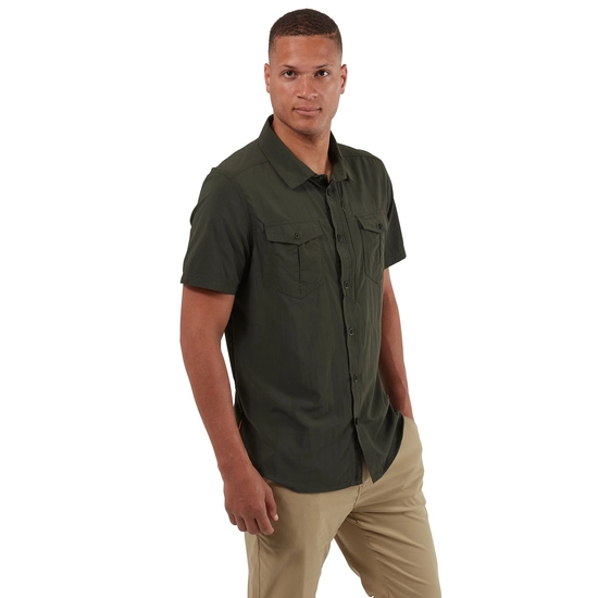 Men's Nosilife Adventure II Short Sleeved Shirt | Dark Khaki